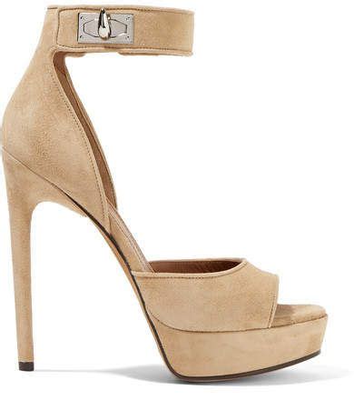 givenchy shark lock suede platform sandals